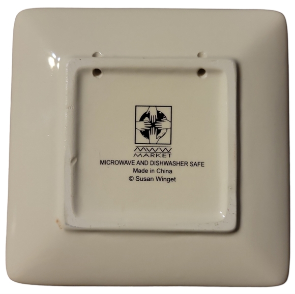 3 Vtg MWW Market PRIMITIVE CHRISTMAS Mini Plate Santa Deer Snowman Susan Winget - Picture 5 of 7